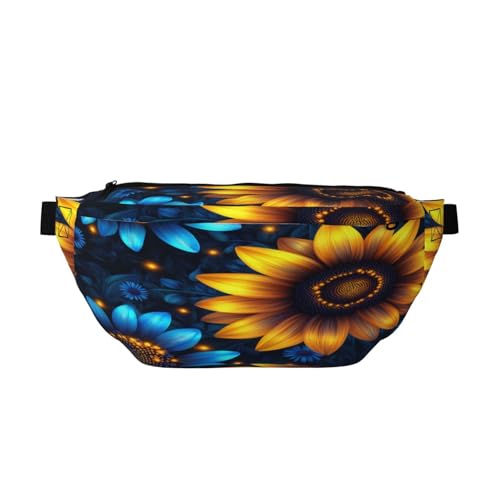 Bold Neon Sunflower Fanny Pack For Women Man, Waist Belt Bag Crossbody For Sports Travel Hiking Running Jogging