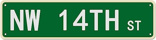 Letrero Nw 14th St Novelty Nw 14th Decor Nw 14th Street Sign Decoración de pared para el hogar, granja, bar, cafetería, hombre, cueva, 16 x 4 pulgadas