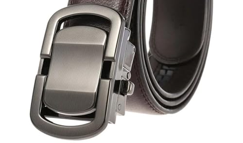 Men Sleek Leather Belt with Polished Pin Buckle for Office and Weekend2