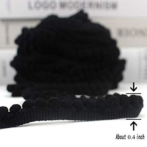 Idongcai Black Mini Pompom Trim Ball Fringe Trim Lace Ribbon Tassel Sewing Accessories For Halloween Home Party Embellishments 10 Yards… #TOP2