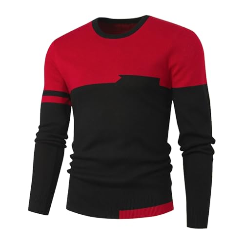 Slim Fit Knit Pullover Wool Sweater for Men V Neck Lightweight Long Sleeves Soft Jumper Top