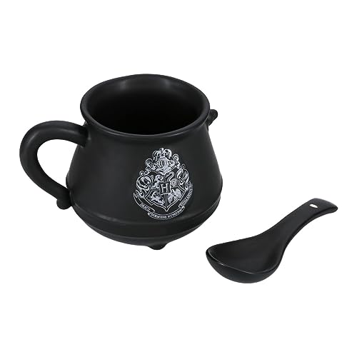 Paladone Harry Potter Cauldron Mug and Spoon Set - Officially Licensed Ceramic Soup Bowl for Hot Beverages, Wizarding World Merchandise 500ml (17 oz)