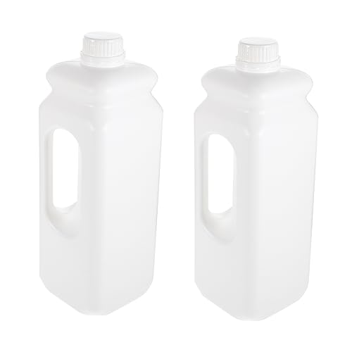 BUGUUYO Brocca D’acqua in Plastica Da 2,5 Litri Con Coperchio Ermetico e Manico Ergonomico, Set Da 2 Contenitori Per Stoccaggio Sicuro, a Di Perdite, Per Uso Domestico, Laboratoristico e Chimico