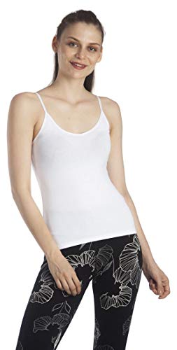 Image of Lavos Women's 2 Way Camisole V-Neck, Round Spaghetti Slip| Bamboo Cotton Anti Microbial 4-Way Stretchable