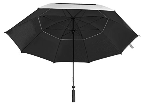 Suntek 68” Golf Umbrella, Windproof & Waterproof Umbrellas With Vented Double Canopy, Reflective Uv Protection, Large Umbrella For Golf, Sport & Travel (Silver/Black) #TOP1