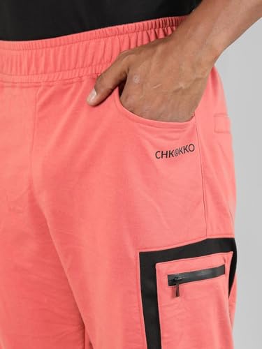 Image of CHKOKKO Men's Regular Fit Mid Rise Designer Track Pant Lower with Pocket