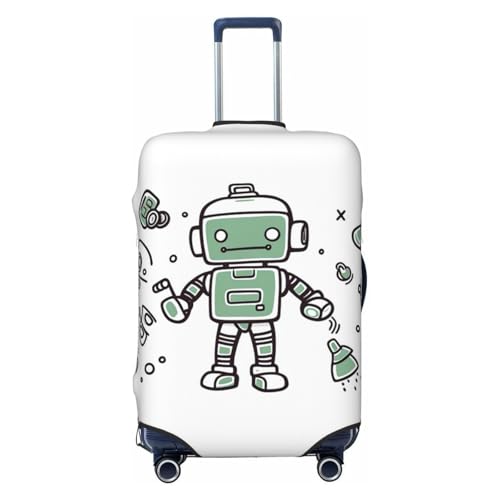 Line robot Travel Luggage Cover Elastic Washable Suitcase Cover Protector Fashion Stretch Baggage Covers Dustproof Suitcase Sleeve Fits 18-32 inch luggage Small