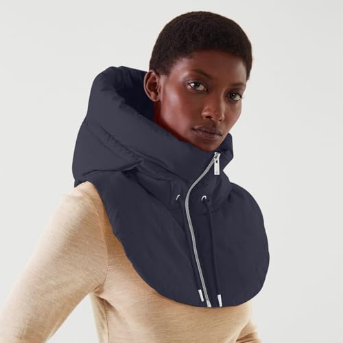 Women False Vest Sleeveless Zip Up False Hooded Mock Collar Padded Gilet Lightweight Winter Detachable Half3