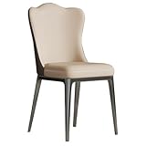 ZJYIGOWL Sillas De Comedor De Cuero Silla Ergonómica Sin Reposabrazos con Respaldo Y Asiento Acolchado Silla De Recepción con Patas Metálicas Sillas Decorativas Modernas para Dormitorio(Grey)