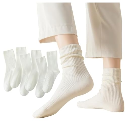 Flydo 6 Pack Women's Crew Socks - Cotton, Cute Casual Athletic Soft Aesthetic