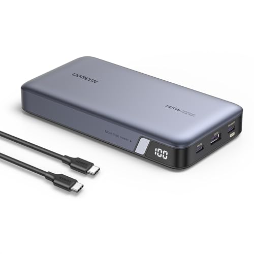 UGREEN 10000mAh Power Bank 22.5W Carga Rápida, Powerbank USB A USB C Cargador Portátil QC 3.0 PD 3.0 Powerbank, Pantalla Digital, Batería Portátil Compatible con iPhone, Xiaomi, Galaxy, iPad, Negro