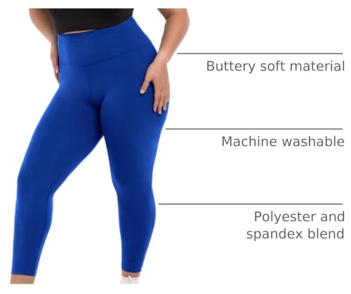 Image of SINOPHANT Plus Size Leggings for Women, High Waisted Tummy Control Buttery Super Soft Black Yoga Pants for Workout Running