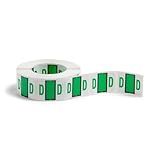 Smead BCCR Bar-Style Color-Coded Alphabetic Label, D, Label Roll, Light Green, 500 labels per Roll, (67074)
