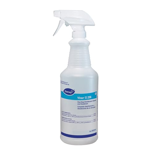 Image of VIREX Diversey II 256 Empty Bottle, Pre-Labeled Bottle, 32 oz | One Step Cleaning, Fast Contact Time, Controls Odors, Cost Efficient 1:256 Dilution, Multi Surface Use