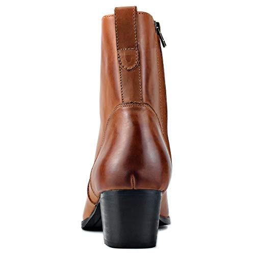 Dress Boot for Men Heels Casual Chelsea Combat Ankle Chukka Boots Zipper Black JY0024