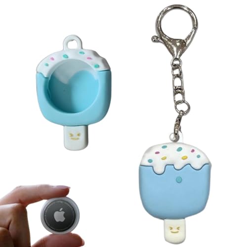 Case Chaveiro em Silicone Premium para AirTag, Ultra Resistente, Antirrisco e Fácil de Instalar, Ideal para Chaves, Mochilas e Coleiras, Design Moderno e Durável (Picolé)