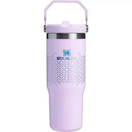 The IceFlow™ Flip Straw Tumbler | 30 OZ with carry handle & straw | Limited-edition Winter Wonderland Collection | Pink Icicle Gloss