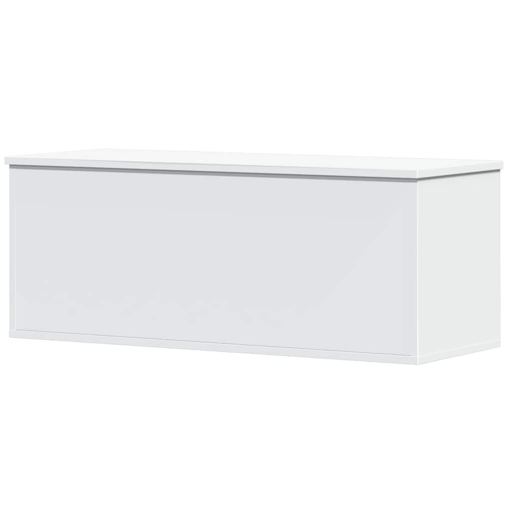 vidaXL Caja de almacenaje Madera de ingeniería Blanco 90x35x35 cm, Caja de Mantas, Cofre de Almacenamiento, baúl de Juguetes, Caja de Juguetes