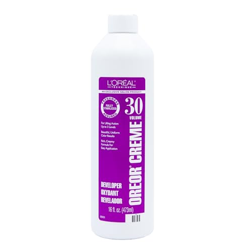 L'Oréal Technique Oreor Developer - Hair Color Developer, Creamy Formula For Uniform Results, Combine With Color of Your Choice, 30 Vol Dev 16 Oz