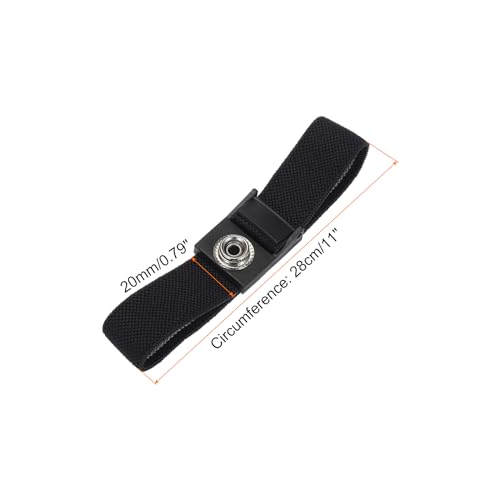Image of MECCANIXITY ESD Anti Static Wrist Strap 11 inch Circumference Adjustable Antistatic Bracelet Set Wire Alligator Clip for Computer Electronics Repair Black