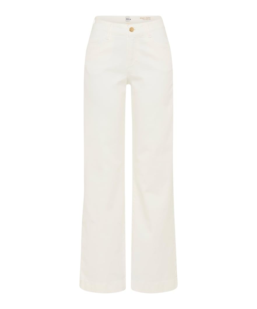 Brax Women's 95 Soft Ecru Style.maine Magic Denim Wide Leg Jeans, 27W X 30L