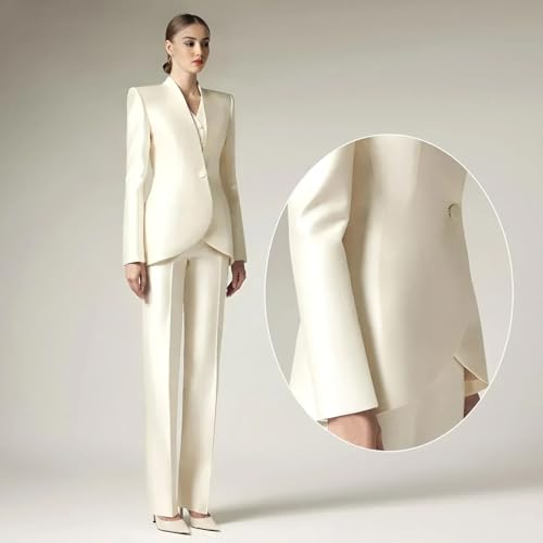 3 Pieces Womens Satin Suits Slim Fit Suit for Women Casual Dressy Pantsuits Womens' Tuxedo Formal Outfits3