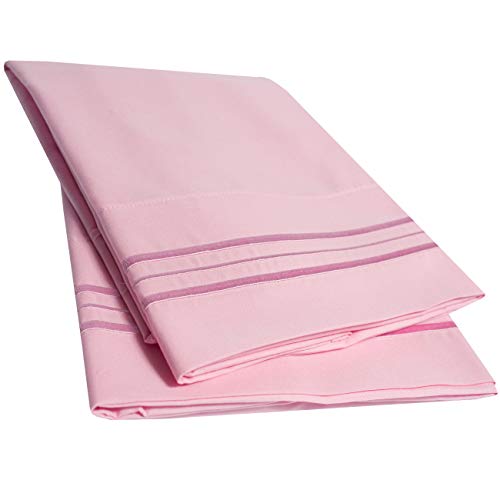 2 Pack Pillow Case Set 1800 Series Fine Brushed Microfiber Pillowcases
