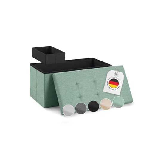 Blumtal Sitzbank mit Stauraum + extra Box - Truhenbank mit Stauraum 76x38x38 cm - Sitztruhe mit Stauraum - Bequemer Hocker mit Stauraum - Aufbewahrungsboxen - Storage Bench - Sitzbox in Türkis hell