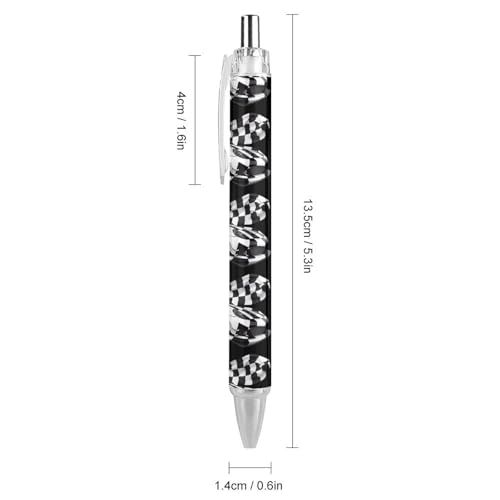 Bolígrafos retráctiles de 0,5 mm con diseño a cuadros negros y blancos para papelería y oficina 2