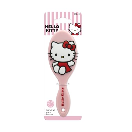 HELLO KITTY - Brosse Cheveux Démêlage en Douceur - Format Moyen - Produit Officiel Sanrio