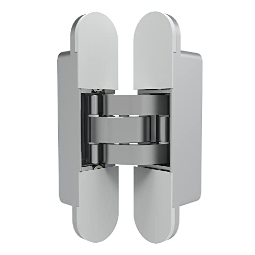 Chrome Invisible Door Hinge 180 Degree Swing, Heavy Duty (135lb) Hidden Door Hinge, Three-Way Adjustable, Interior Door Concealed Hinge - Villar Home Designs by Villar Home Designs - Image 8