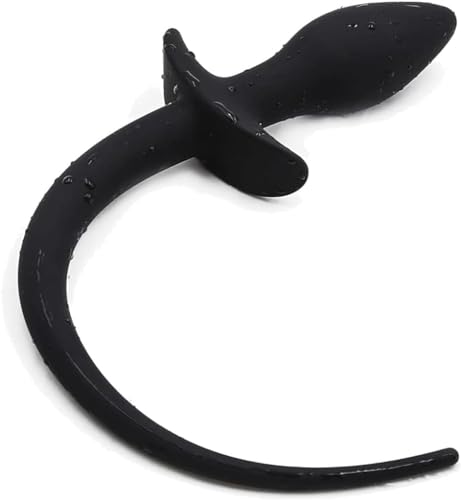 FANSEELM Analplug mit Hund Schwanz Butt Plug Cosplay Rollenspiel Fetisch Prostata Massage Hundeschwanz Sexspielzeug für Erwachsene für Männer und Frauen,schwarz…