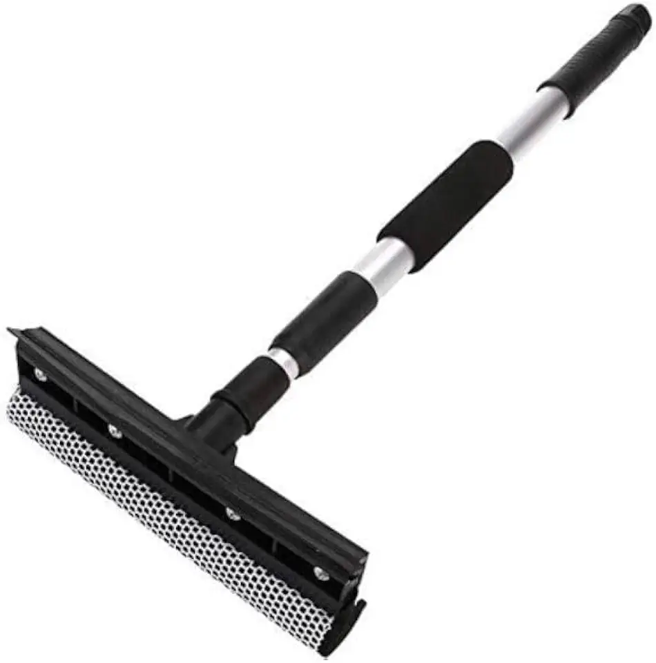 Rodo Janela Box Sacadas Profissional Limpador Vidros Com Cabo Extensível Preto Exclusivo