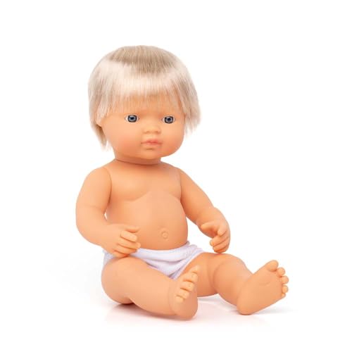 Muñeco Miniland 38 cm Niño Rubia Caucásico miniatura 1