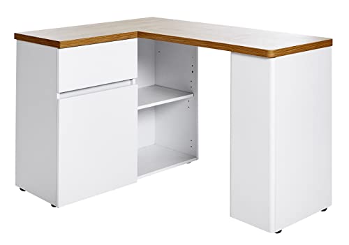 Amazon Brand Movian Cuuba - Escritorio De Oficina Compacto, En Esquina, Con 1 Cajón Y 1 Puerta, 170 X 89, 9 X 76, 2 Cm, Blanco Amazon Brand Movian Cuuba - Escritorio De Oficina Compacto, En Esquina, Con 1 Cajón Y 1 Puerta, 170 X 89, 9 X 76, 2 Cm, Blanco
