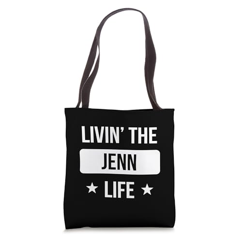 Bolsa tote Livin' The Jenn Life para reunión familiar con nombres propio y último nombre miniatura 1