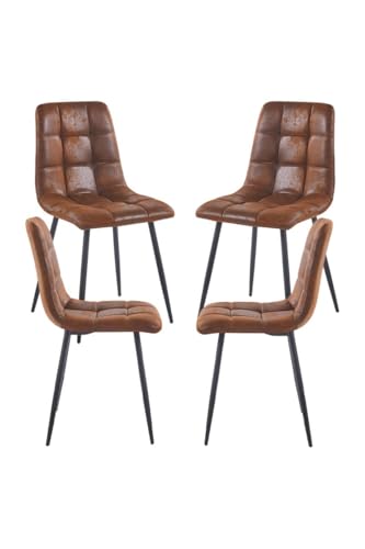 Regalos Miguel   Packs Sillas Comedor   Pack 4 Sillas Stuhl Polipiel   Marrón Vintage