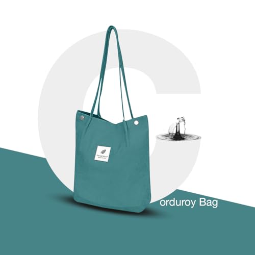 Image of Lyrovo Women Corduroy Shoulder Tote Bag for Work Beach Travel and Shopping Grocery