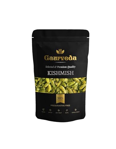 Image of GAURVEDA Kishmish (Raisins): Dry Fruit, Naturally Sweet, Healthy Snack for Cooking, Baking & Snacking - Rich in Nutrients | 100 Grams