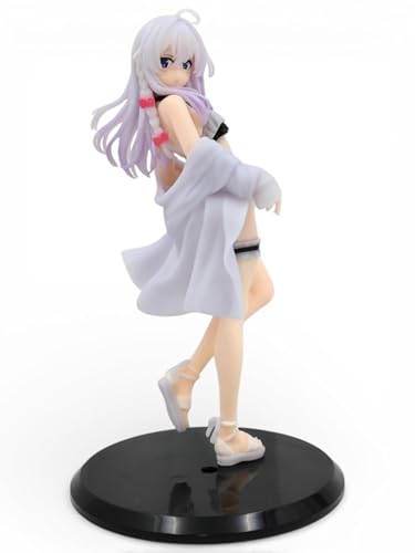 Image of Wandering Witch: The Journey of Elaina Elegant Turning Pose Anime Girl Action Figure | 19cm White Lavender Hair Elaina Figurine for Table, Desk, Car & Shelf Decor | Gift for Anime Fans