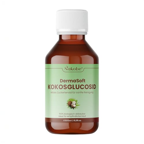 Nakobe Kokosglucosid 500ml - Pflanzliches Tensid für Sanfte Haut & Haarpflege - Vegan, Biologisch Abbaubar, Frei von Sulfaten, Ideal für DIY Kosmetik