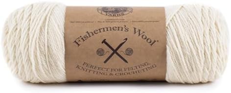 Lion Brand Yarn Medium-Weight Fishermen’s Wool Yarn for Knitting, Crocheting, and Crafts, Natural, 1 Pack