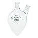 Chemglass CG-1558-10 Series CG-1558 Heavy Wall Pear Shaped 2-Neck Flask, 1-Center Neck 14/20 Outer Joint, 1-Side Neck 14/20 Outer Joint, Angled 20Â°, 25 mL