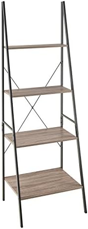 ClosetMaid 1316 4-Tier Wood Ladder Shelf Bookcase, Gray