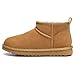 bebealy Genuine Suede Mini Boots for Women Winter Fuzzy Snow Boots Short Ankle Boot with Fur Lined, Chestnut EU 41