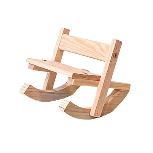 Baoblaze Silla Mecedora Miniatura Silla para Muñeca Silla de Juguete Silla Decorativa en Madera Adecuada para Fotografía Decoración de Escritorio Niños, 15x15x13cm