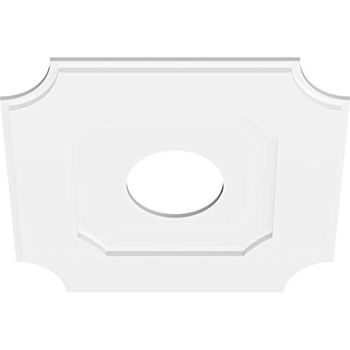 Image of Ekena Millwork CMP24LE-07000 Locke Architectural Grade PVC Contemporary Urethane Ceiling Medallions 24 inchOD x 7 inchID x 14 1 /4 inchC x 1 inchP