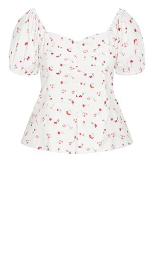 Image of City Chic Women's Plus Size Top - Daydreamer V Neck Print