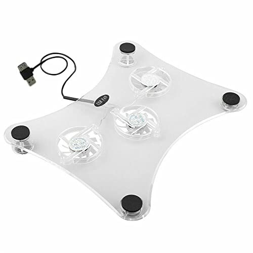 THE PERFECT PART Gaming Laptop Notebook Cooling Pad | Portable Slim Quiet USB Powered Cooler Stand | 13 Inches Chill Mat with 3 Blue LED Fans - Lap Desk Use