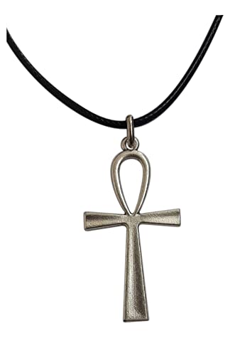 générique Ankh croix de vie égyptienne Pendentif avec collier - Métal plaqué argent - Bijou...
